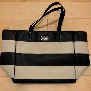 Kate Spade Large Tote (Black and White Stripes)